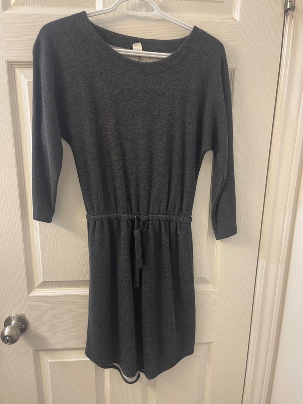 Old Navy Charcoal Gray Mini Dress with Tie Waist